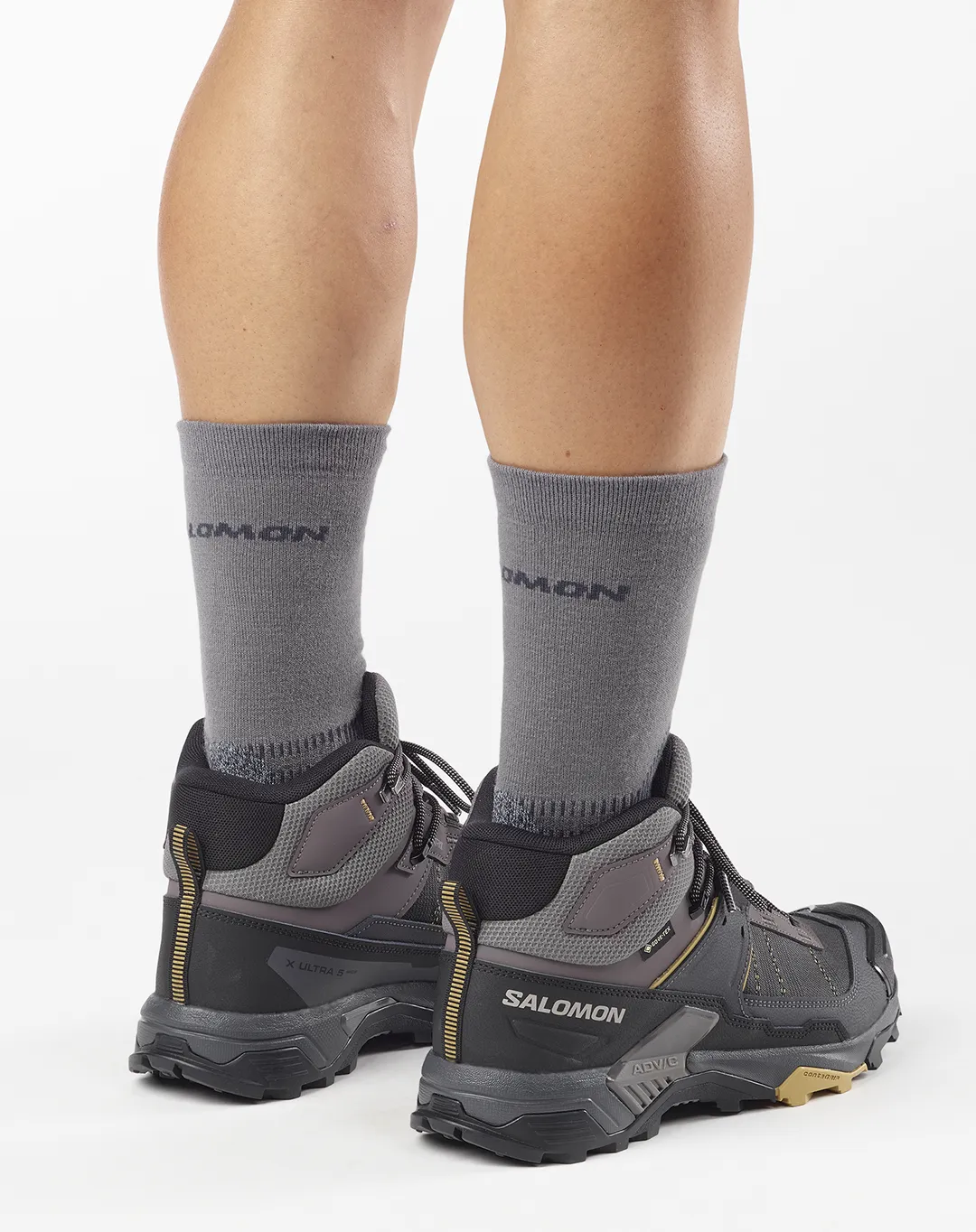 Salomon נעלי X Ultra 5 Mid Wide Gtx שחור/אפור Salomon נעלי X Ultra 5 Mid Wide Gtx שחור/אפור